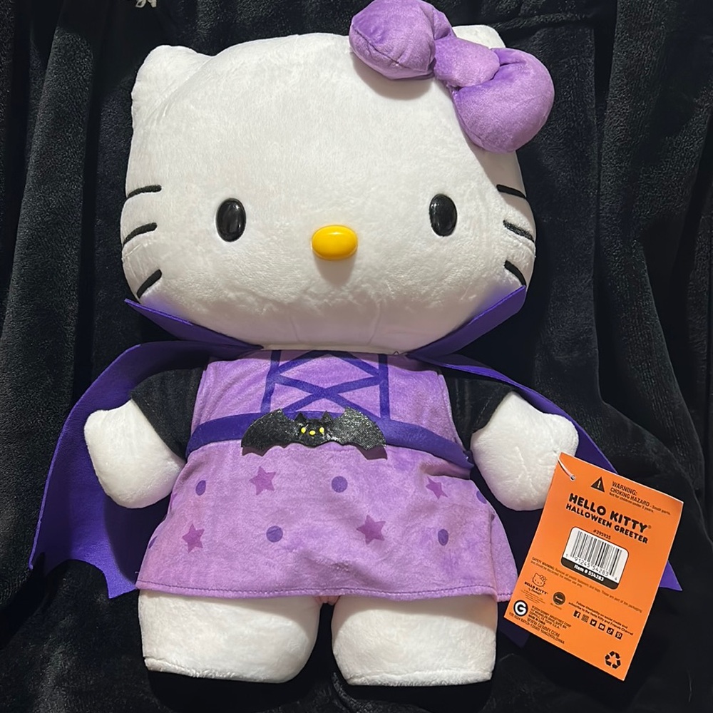 New Hello Kitty Vampire Halloween Greeter. Measures approx. 15” H x 12” W